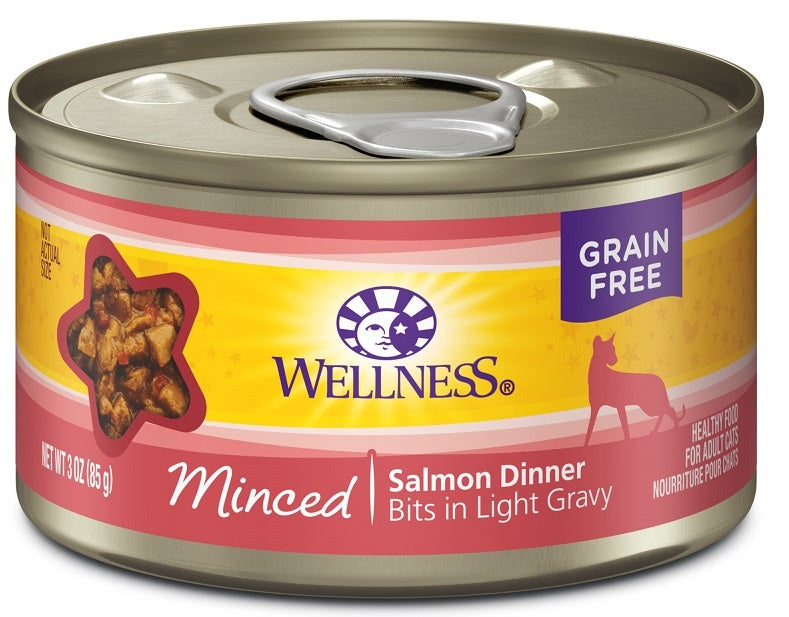 Wellness Grain Free Natural Minced Salmon Dinner Wet Canned Cat