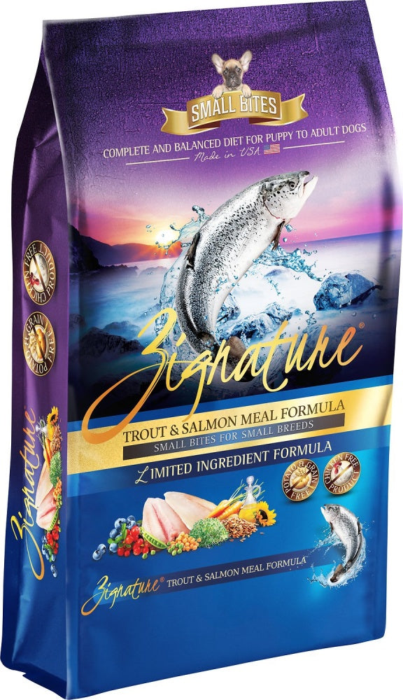 Zignature Small Bites Grain Free Trout & Salmon Formula Dry Dog Food