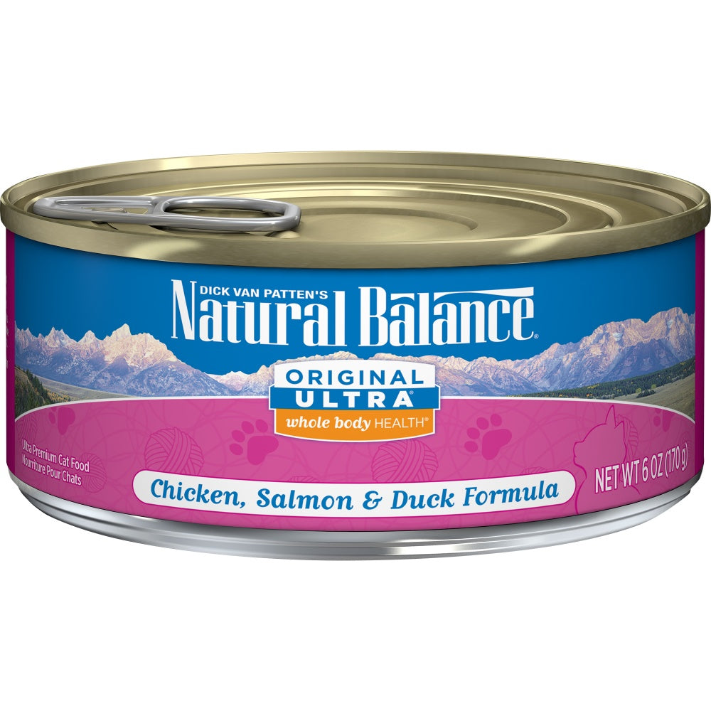 Natural Balance Original Ultra Premium Whole Body Health Chicken, Salmon and Duck Formula Canned Cat Food