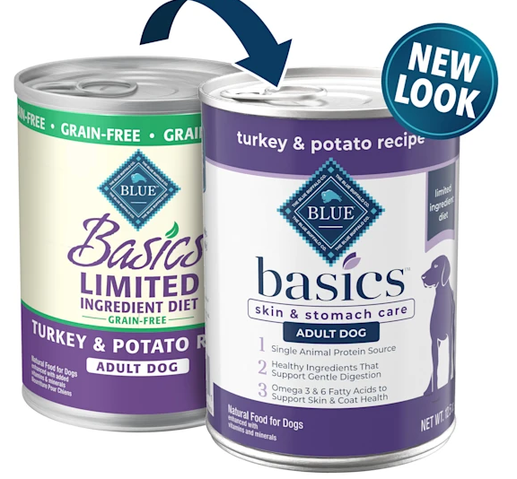 Blue Buffalo Basics Skin & Stomach Care Grain-Free Turkey & Potato Recipe Adult Canned Dog Food