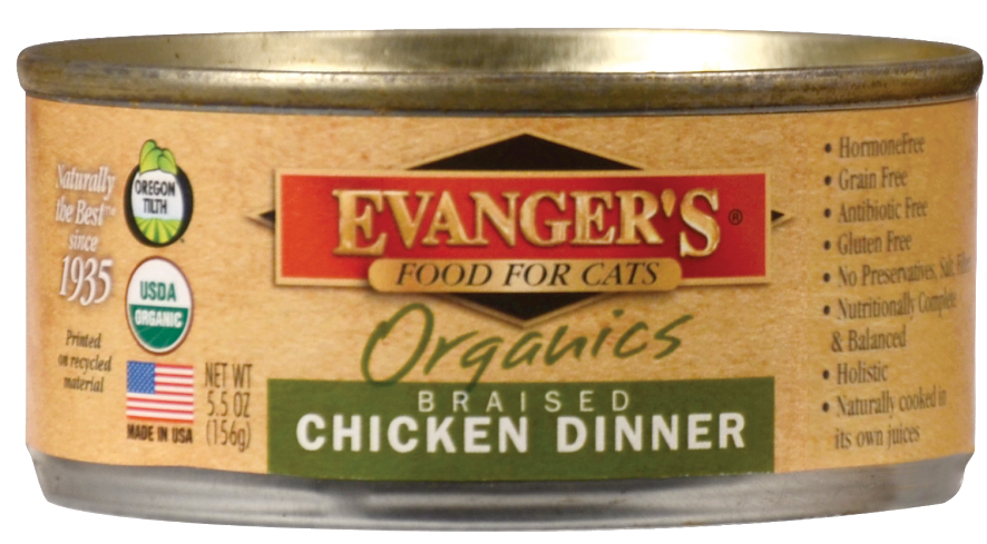 Evangers Organic Braised Chicken Canned Cat Food