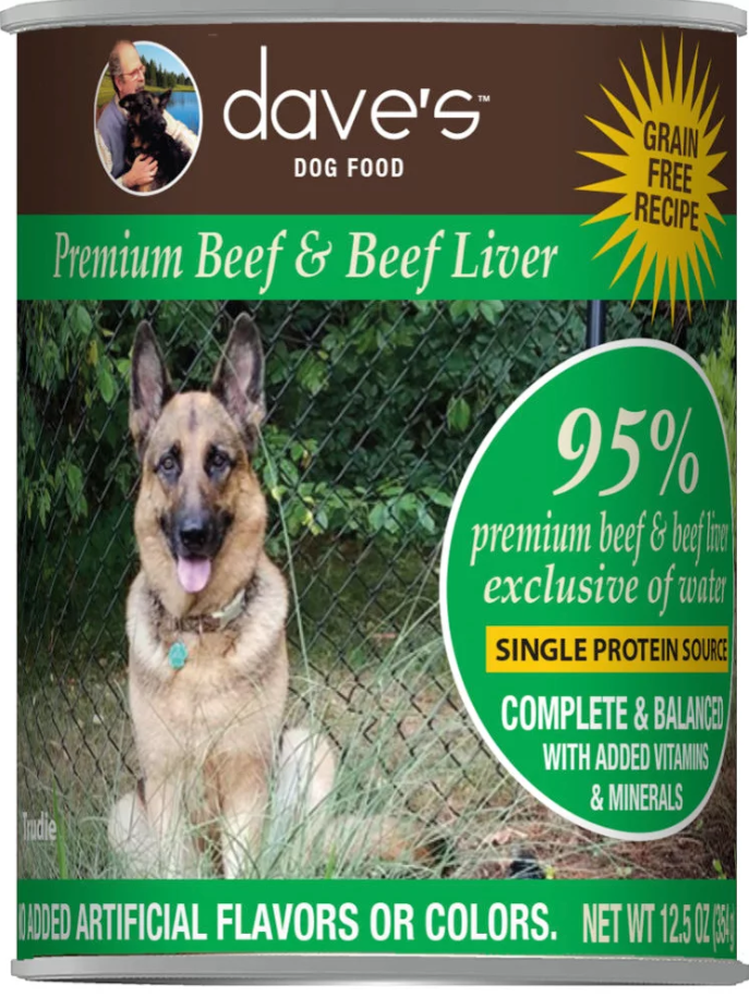 Dave's 95% Premium Beef & Beef Liver Recipe Canned Dog Food