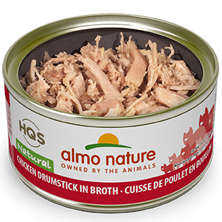 Almo Nature HQS Natural Cat Grain Free Chicken Drumstick In Broth Canned Cat Food