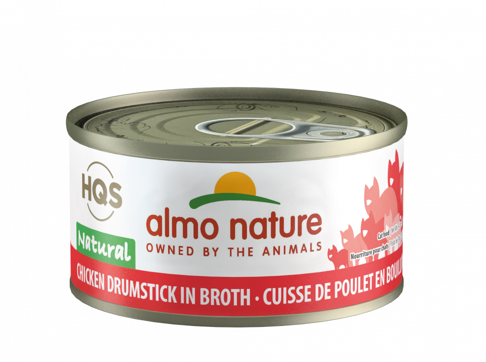 Almo Nature HQS Natural Cat Grain Free Chicken Drumstick In Broth Canned Cat Food