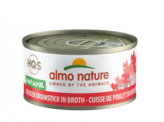 Almo Nature HQS Natural Cat Grain Free Chicken Drumstick In Broth Canned Cat Food