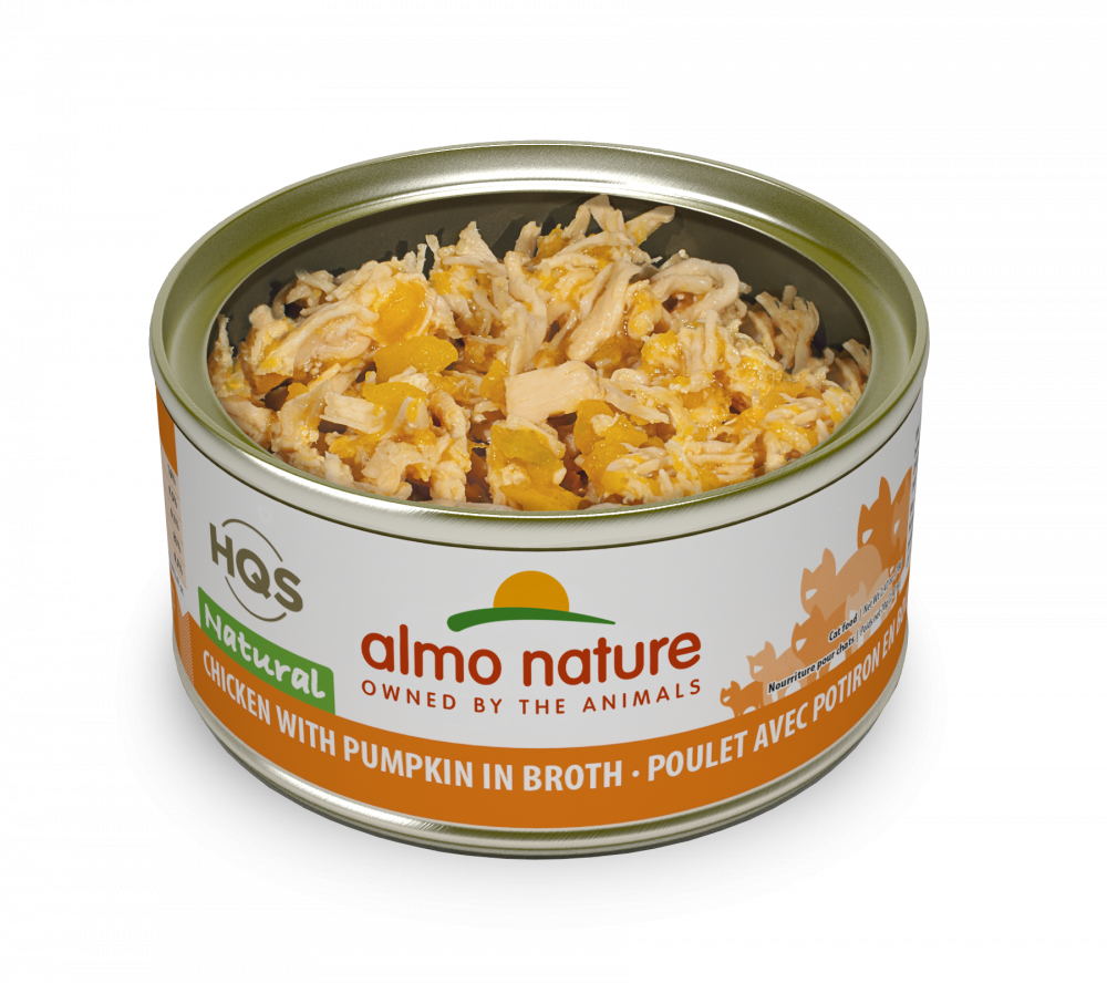 Almo Nature HQS Natural Cat Grain Free Chicken with Pumpkin In Broth Canned Cat Food