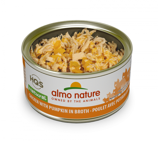 Almo Nature HQS Natural Cat Grain Free Chicken with Pumpkin In Broth Canned Cat Food