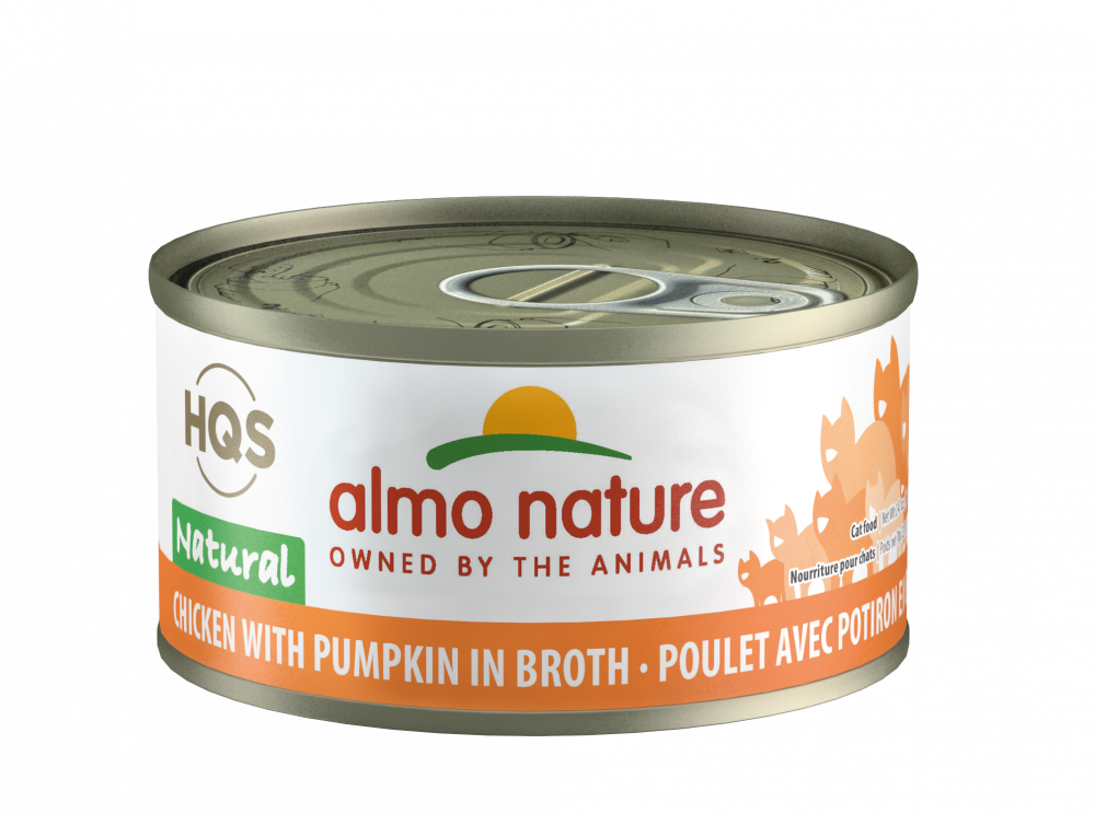 Almo Nature HQS Natural Cat Grain Free Chicken with Pumpkin In Broth Canned Cat Food