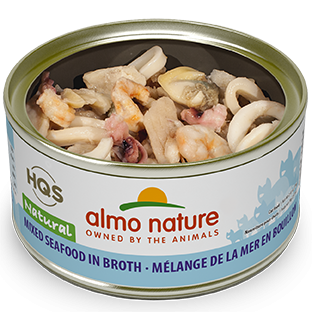 Almo Nature HQS Natural Cat Grain Free Mixed Seafood In Broth Canned Cat Food
