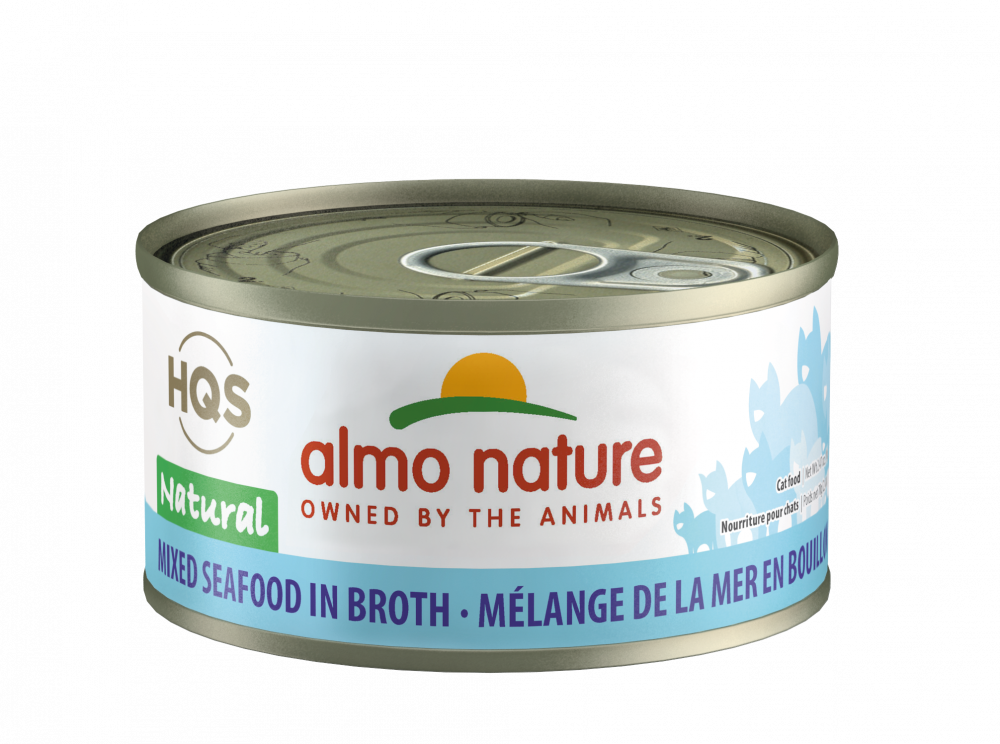 Almo Nature HQS Natural Cat Grain Free Mixed Seafood In Broth Canned Cat Food