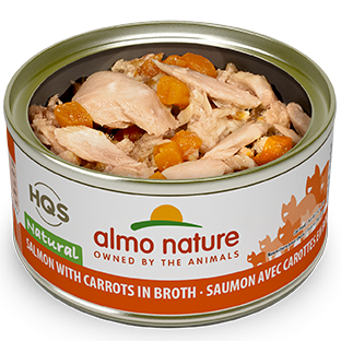 Almo Nature HQS Natural Cat Grain Free Salmon with Carrot In Broth Canned Cat Food