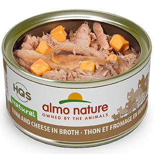 Almo Nature HQS Natural Cat Grain Free Tuna with Cheese In Broth Canned Cat Food
