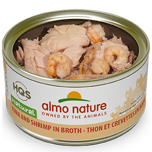 Almo Nature HQS Natural Cat Grain Free Tuna with Shrimp In Broth Canned Cat Food
