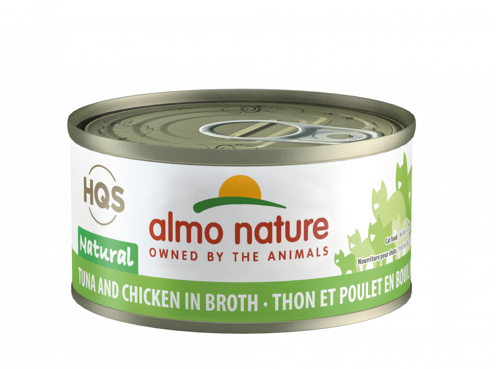 Almo Nature HQS Natural Cat Grain Free Tuna and Chicken In Broth Canned Cat Food