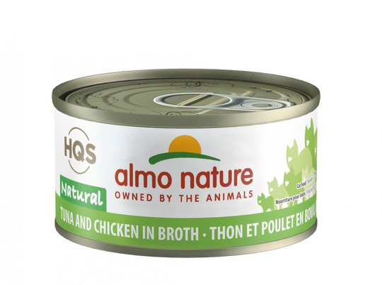 Almo Nature HQS Natural Cat Grain Free Tuna and Chicken In Broth Canned Cat Food