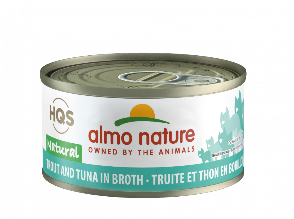 Almo Nature HQS Natural Cat Grain Free Trout and Tuna In Broth Canned Cat Food