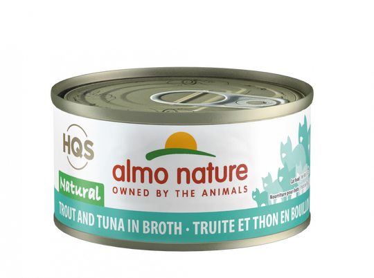Almo Nature HQS Natural Cat Grain Free Trout and Tuna In Broth Canned Cat Food