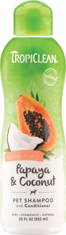 Tropiclean Papaya Plus 2 in 1 Pet Shampoo