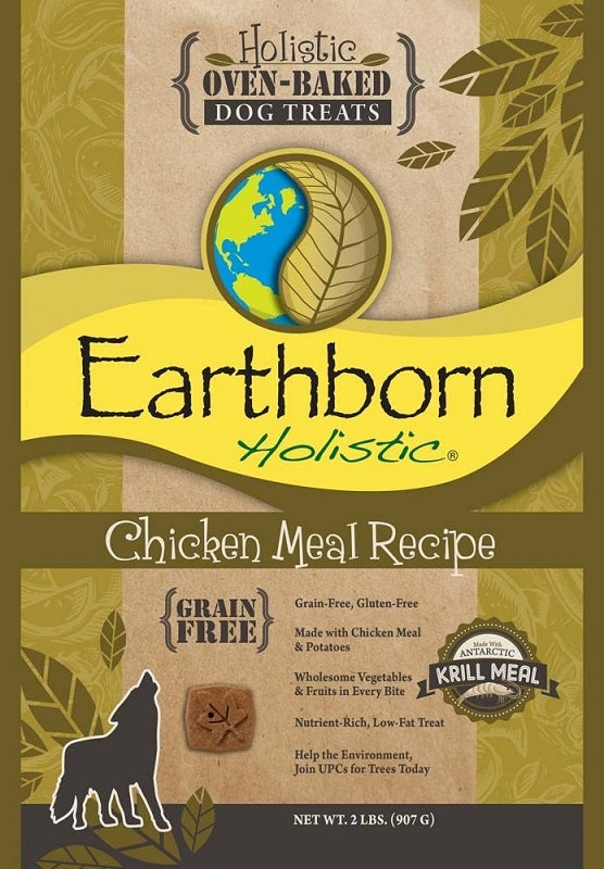 Earthborn Holistic Grain Free Oven Baked Biscuits Chicken Meal Recipe Dog Treats