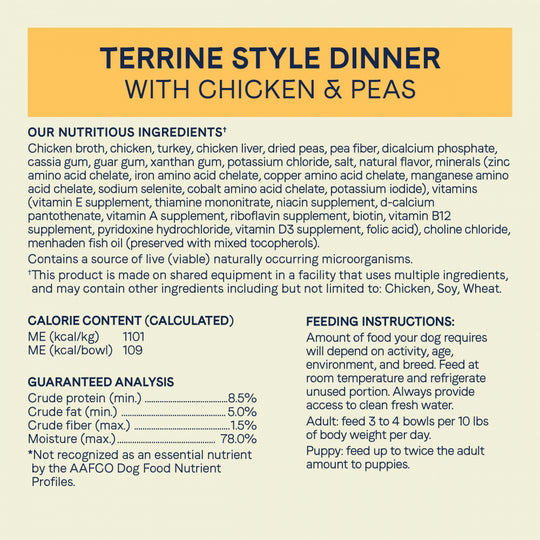 Canidae Grain Free PURE Petite Small Breed Terrine Style Dinner Pate with Chicken and Peas Wet Dog Food