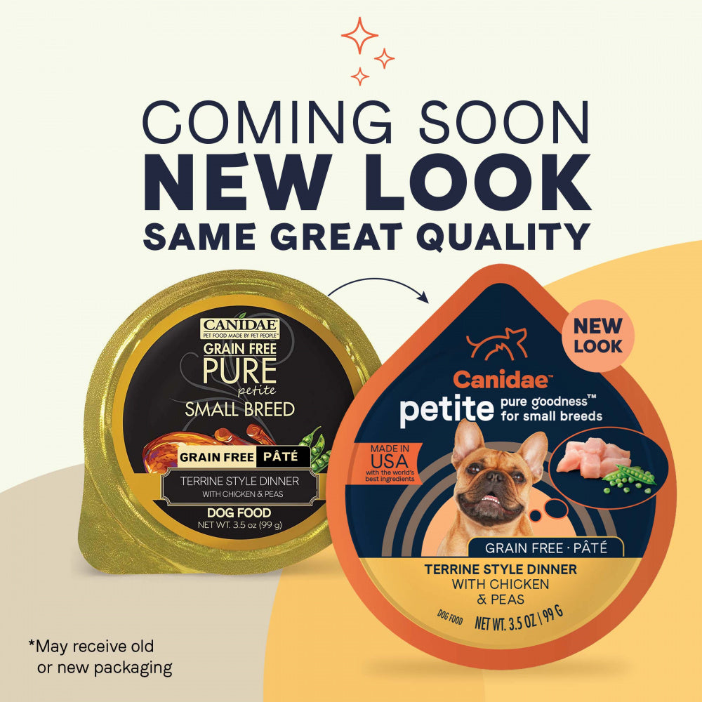 Canidae Grain Free PURE Petite Small Breed Terrine Style Dinner Pate with Chicken and Peas Wet Dog Food