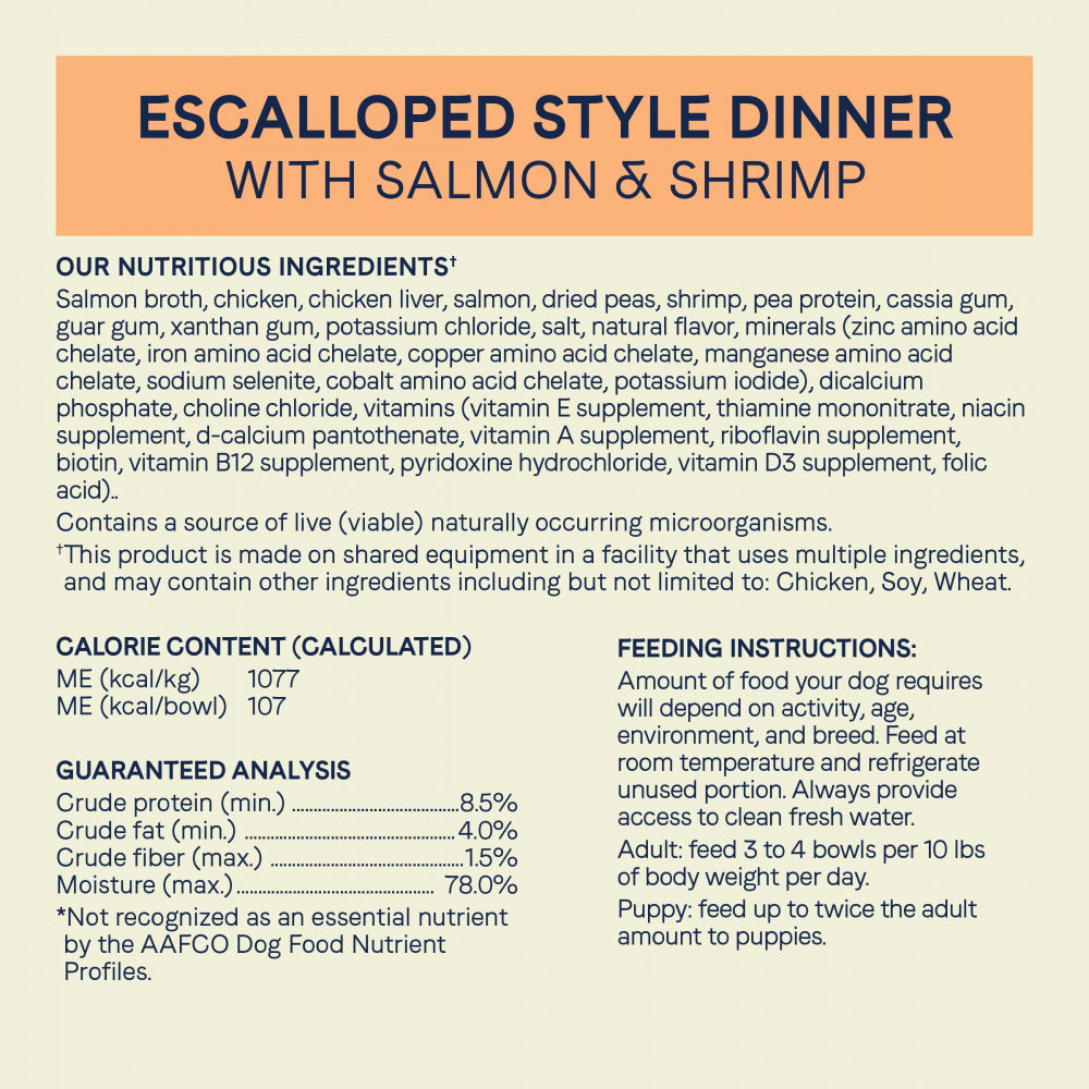 Canidae Grain Free PURE Petite Small Breed Escalloped Style Dinner Pate with Salmon and Shrimp Wet Dog Food