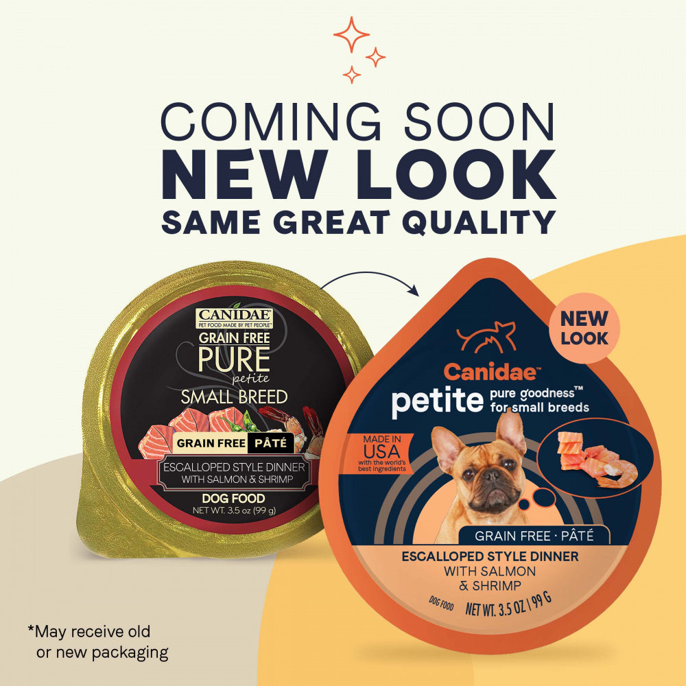Canidae Grain Free PURE Petite Small Breed Escalloped Style Dinner Pate with Salmon and Shrimp Wet Dog Food