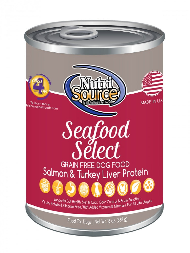 NutriSource Grain Free Seafood Select Formula Canned Dog Food