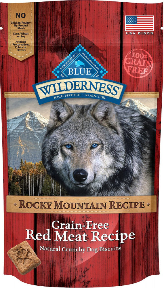 Blue Buffalo Wilderness Rocky Mountain Grain-Free Red Meat Biscuits Dog Treats