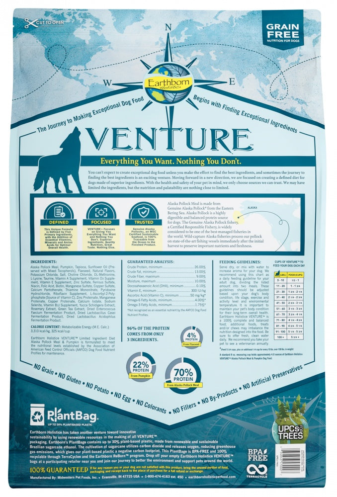 Venture Grain Free Alaska Pollock Meal and Pumpkin Dry Dog Food