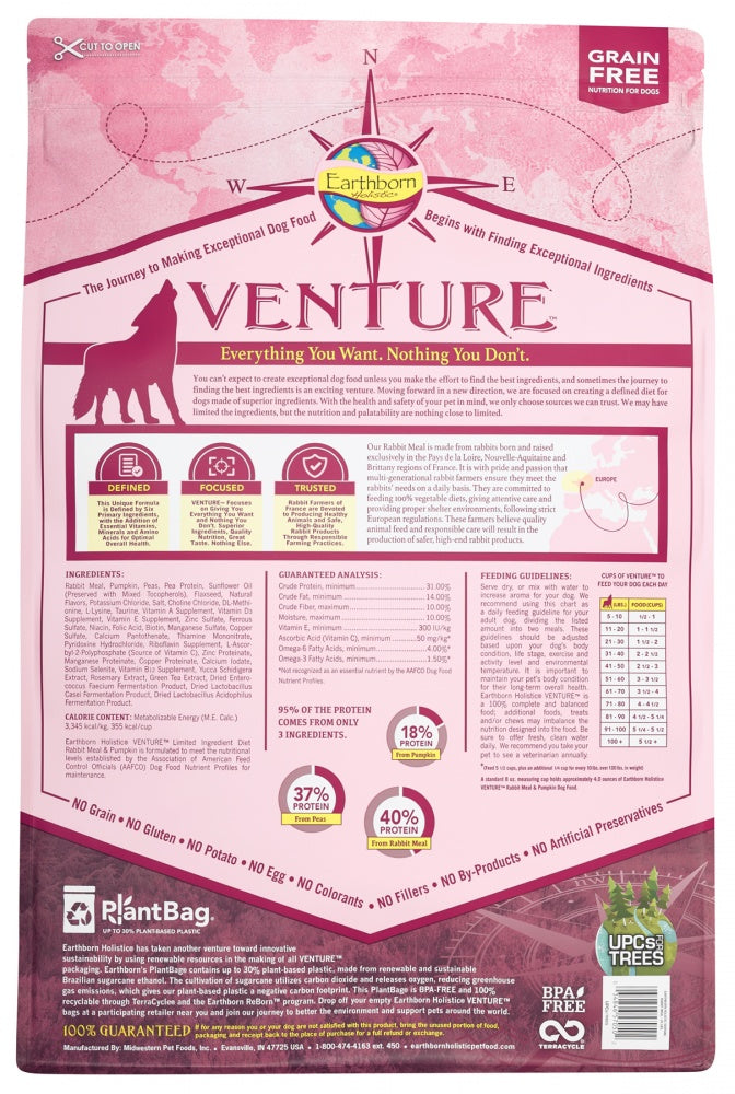 Venture Grain Free Rabbit Meal and Pumpkin Dry Dog Food