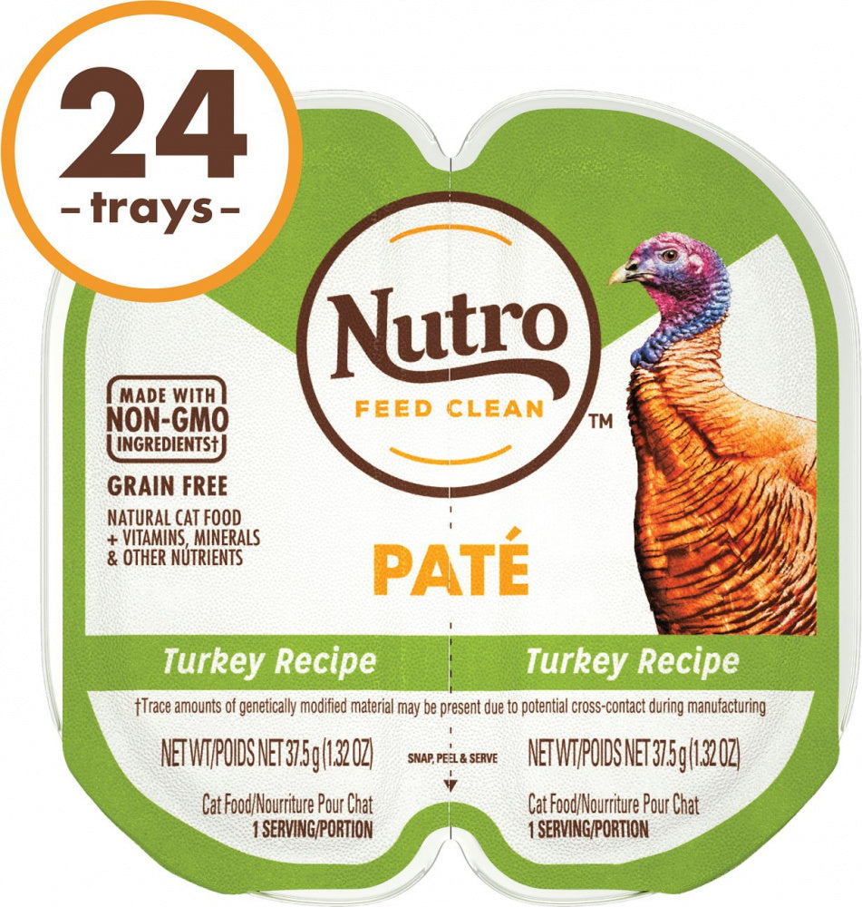 Nutro Perfect Portions Adult Grain Free Turkey Pate Wet Cat Food Trays