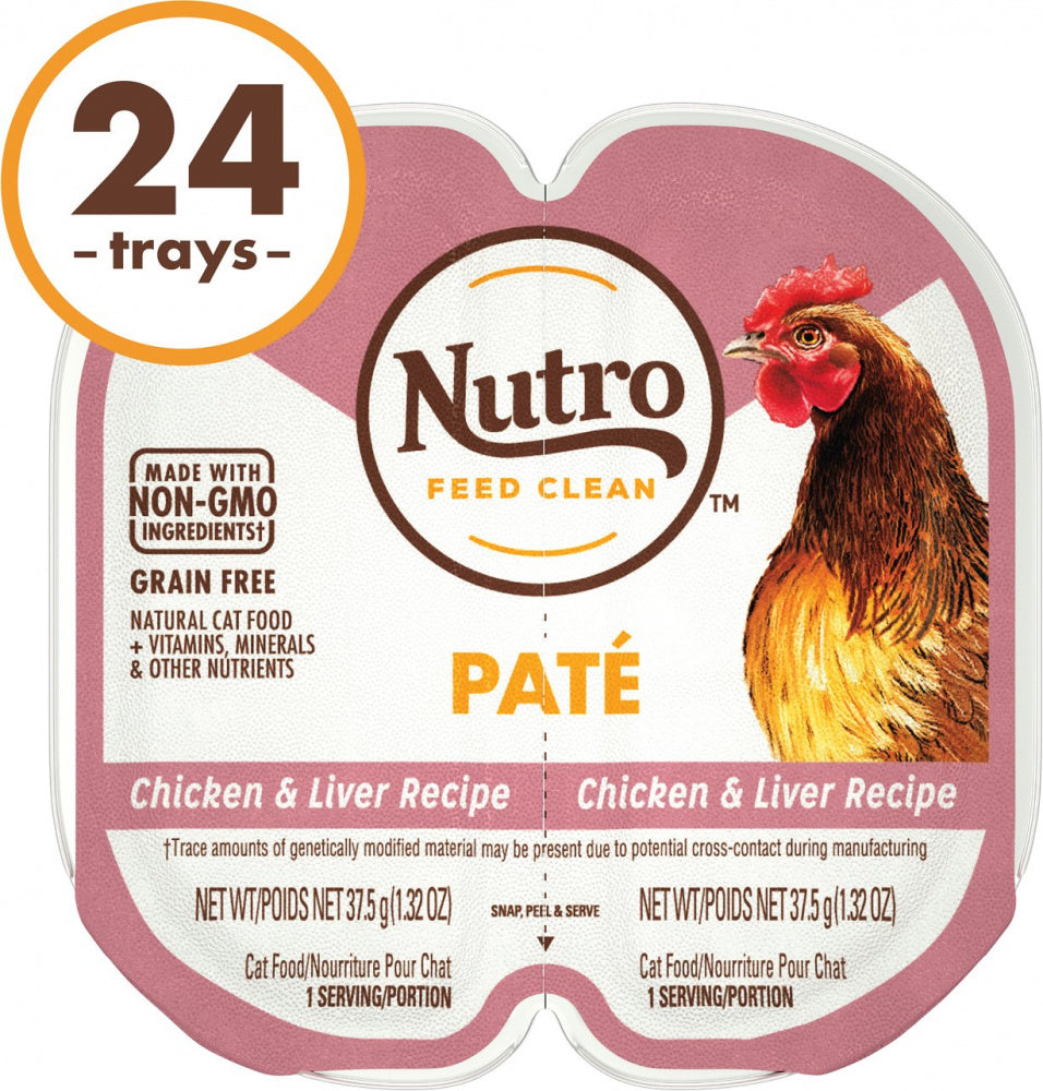 Nutro Perfect Portions Adult Grain Free Chicken & Liver Pate Wet Cat Food Trays