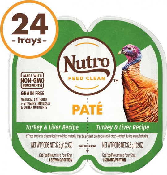 Nutro Perfect Portions Adult Grain Free Turkey & Liver Pate Wet Cat Food Trays