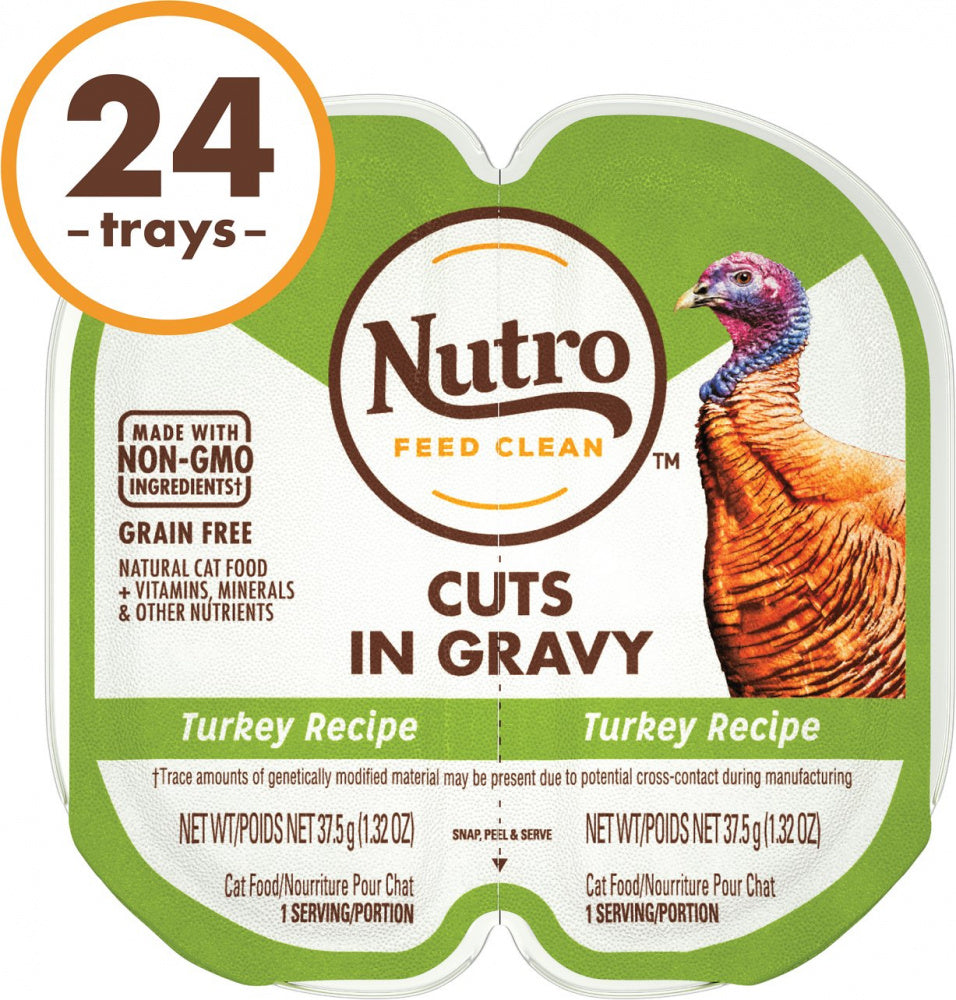 Nutro Perfect Portions Grain Free Cuts In Gravy Real Turkey Recipe Wet Cat Food Trays