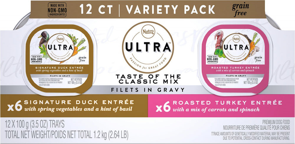 Nutro Ultra Grain Free Savory Assortment Variety Pack Filets in Gravy Wet Dog Food