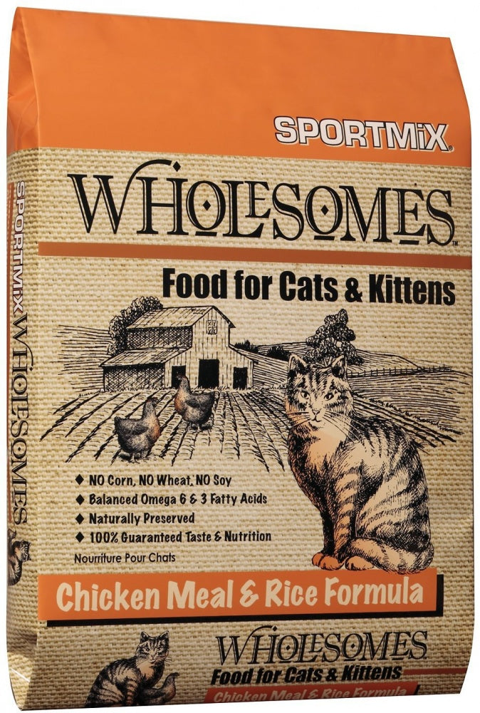 SPORTMiX Wholesomes Chicken Meal & Rice Recipe Dry Cat & Kitten Food