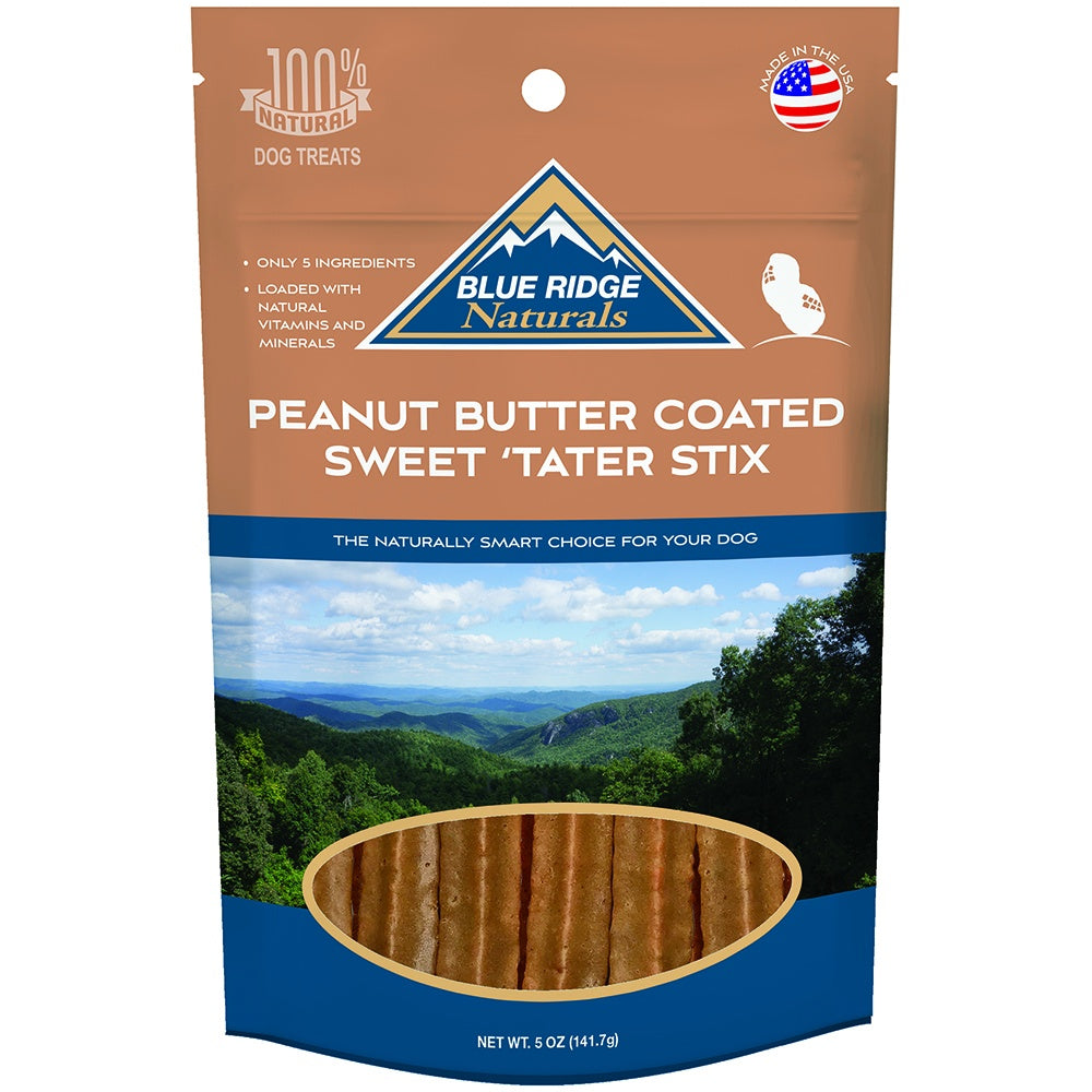 Blue Ridge Peanut Butter Coated Sweet Tater Stix Dog Treats