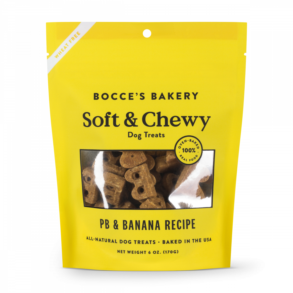 Bocce's Bakery Soft & Chewy Peanut Butter & Banana Recipe Dog Treats