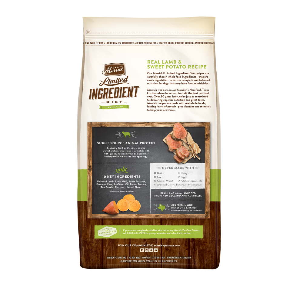 Merrick Limited Ingredient Diet Grain Free Real Lamb & Sweet Potato Recipe Dry Dog Food