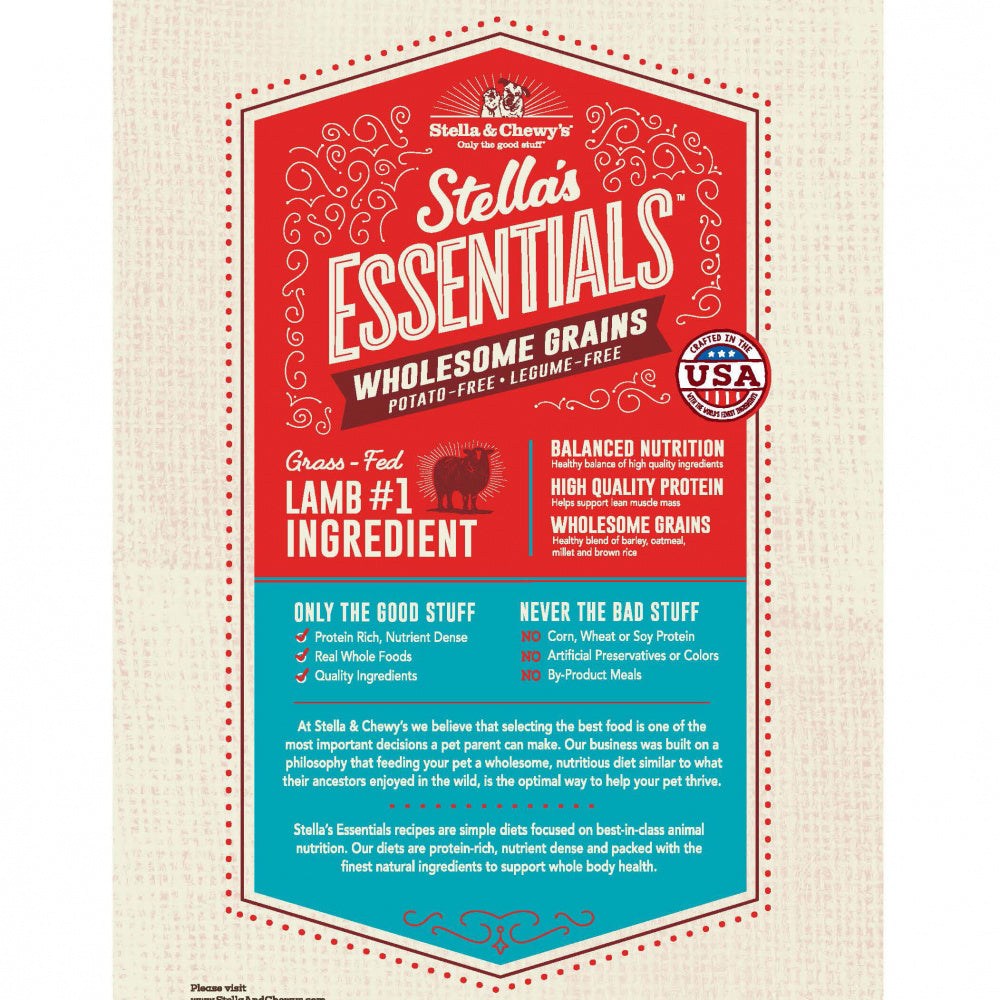Stella & Chewy's Stella's Essentials Kibble Grass Fed Lamb & Lentils Recipe Dry Dog Food