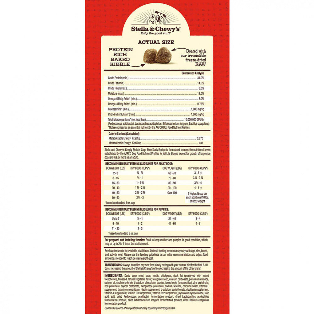 Stella & Chewy's Simply Stella's Limited Ingredient Diet Cage Free Duck Recipe Dry Dog Food