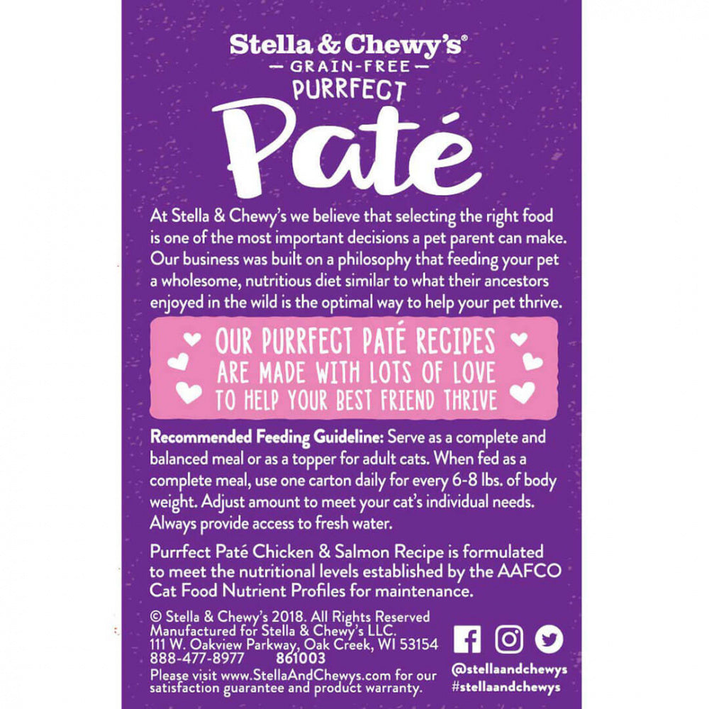 Stella & Chewy's Purrfect Pate Chicken & Salmon Medley Recipe Wet Cat Food