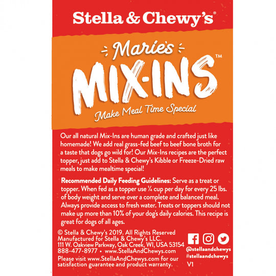 Stella & Chewy's Marie's Mix-Ins Grass Fed Beef & Pumpkin Recipe Dog Food Topper