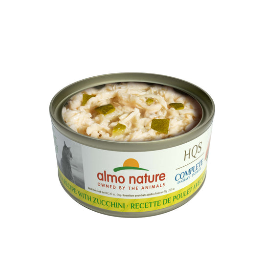 Almo Nature HQS Complete Cat Grain Free Chicken with Zucchini In Gravy Canned Cat Food