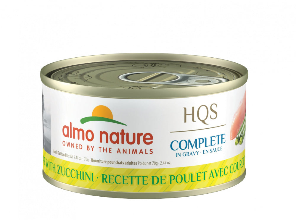 Almo Nature HQS Complete Cat Grain Free Chicken with Zucchini In Gravy Canned Cat Food