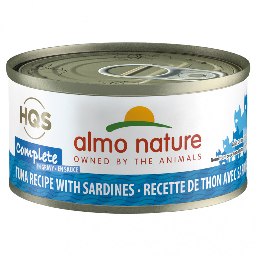 Almo Nature HQS Complete Cat Grain Free Tuna with Sardines In Gravy Canned Cat Food