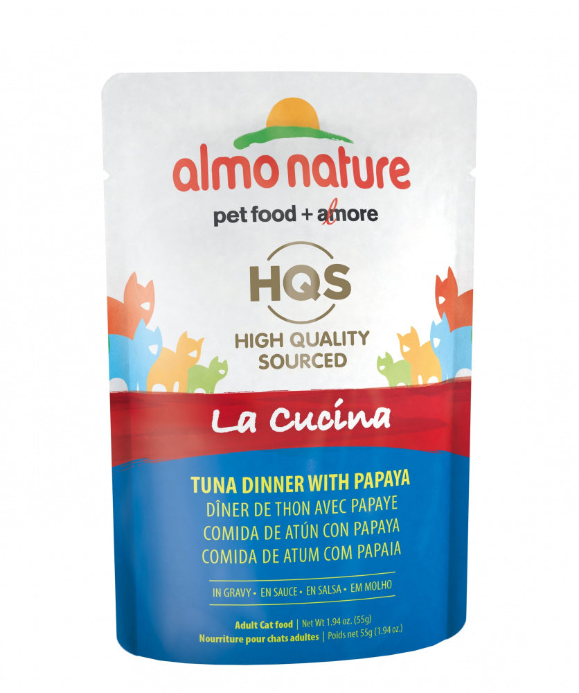 Almo Nature HQS La Cucina Cat Grain Free Tuna with Papaya In Gravy Wet Cat Food