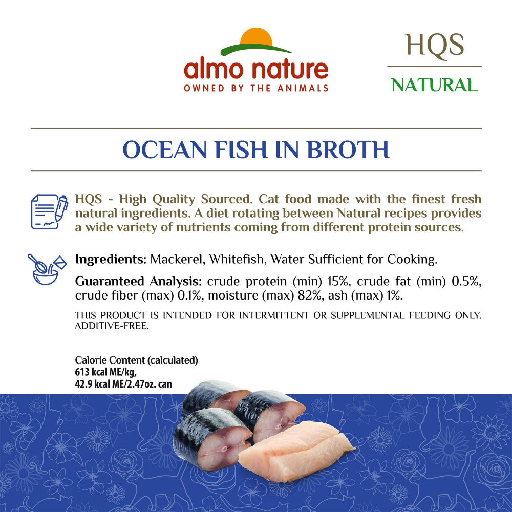 Almo Nature HQS Natural Cat Grain Free Additive Free Ocean Fish Canned Cat Food