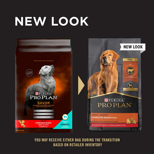 Purina Pro Plan Complete Essentials Shredded Blend Beef & Rice Formula Dry Dog Food